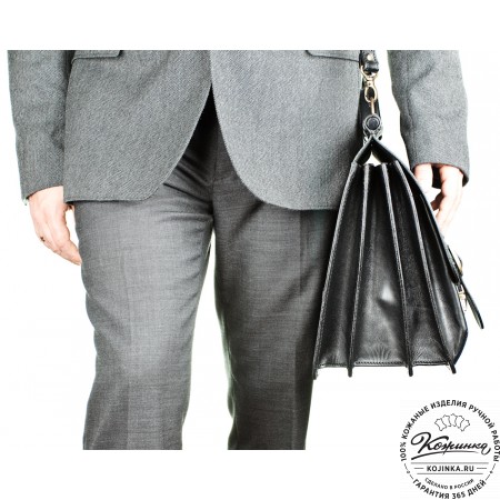 Кожаный портфель "Префект" (чёрный)