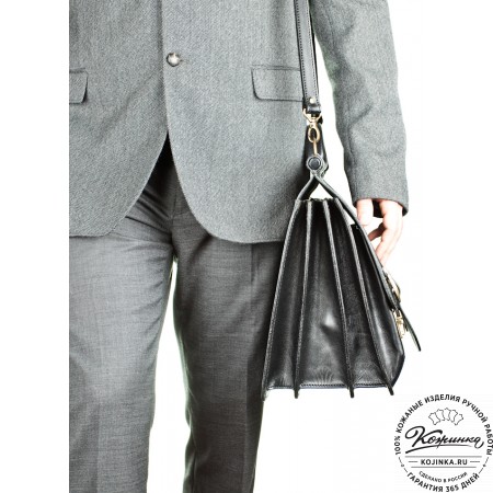 Кожаный портфель "Префект" (чёрный)