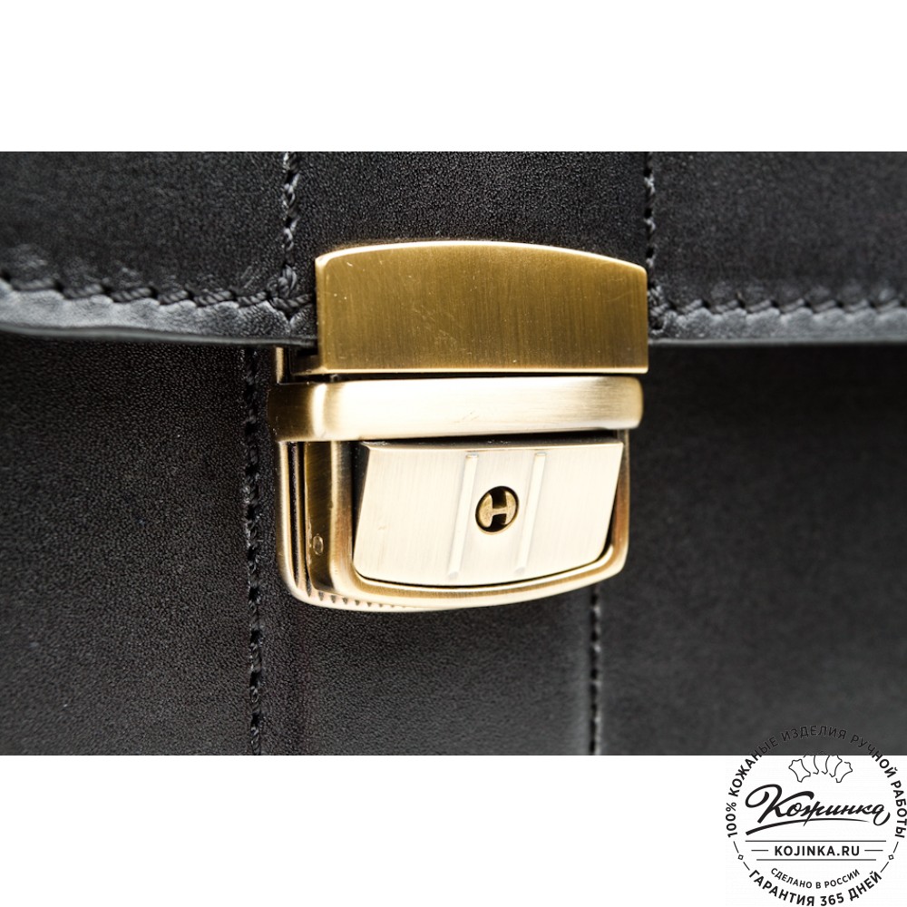 Мужской кожаный портфель "Престиж" (чёрный)