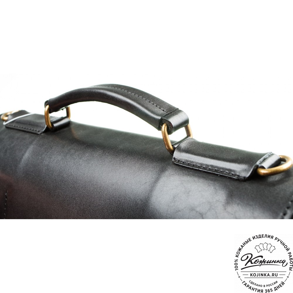 Мужской кожаный портфель "Престиж" (чёрный)