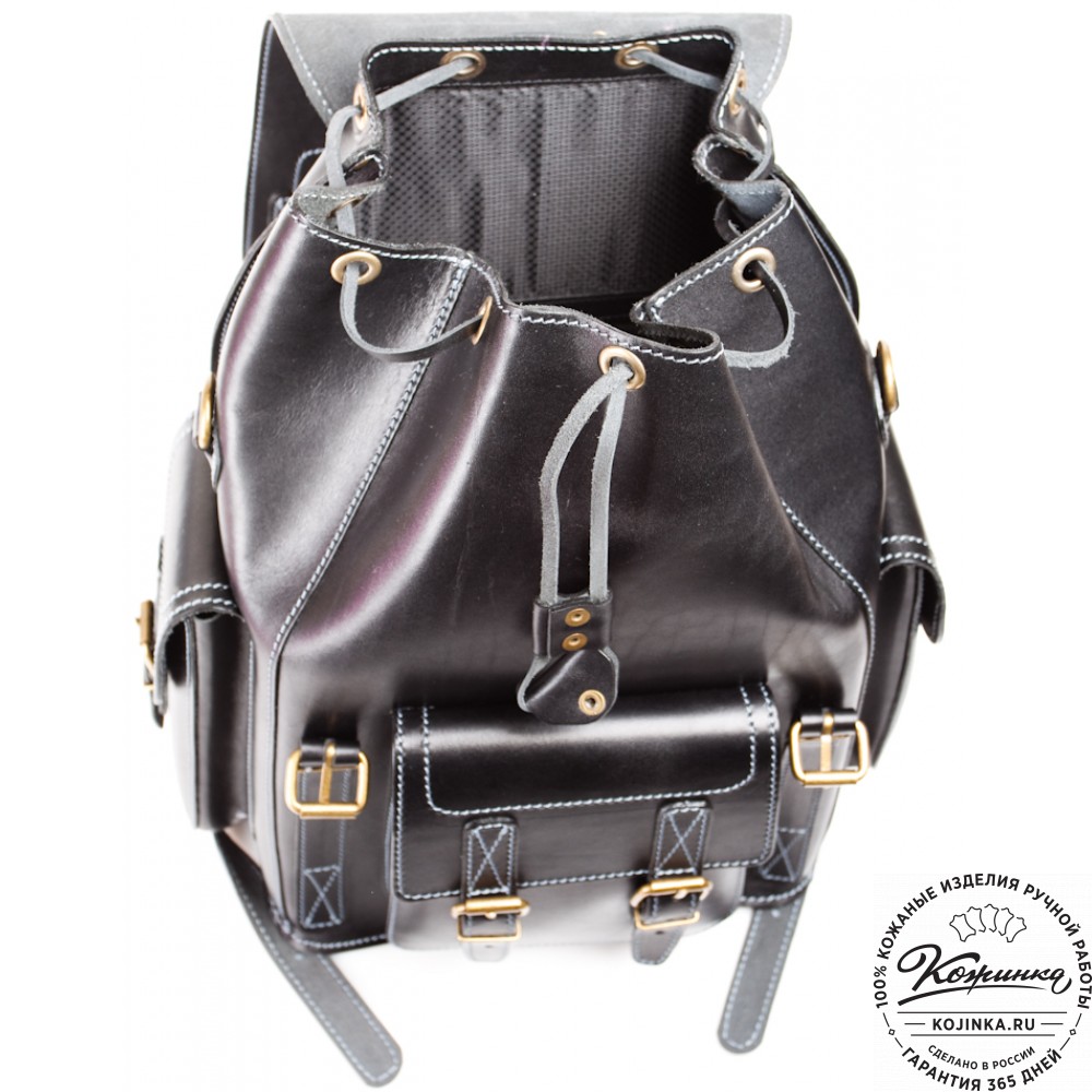 Кожаный рюкзак "Кэмэл" (чёрный)