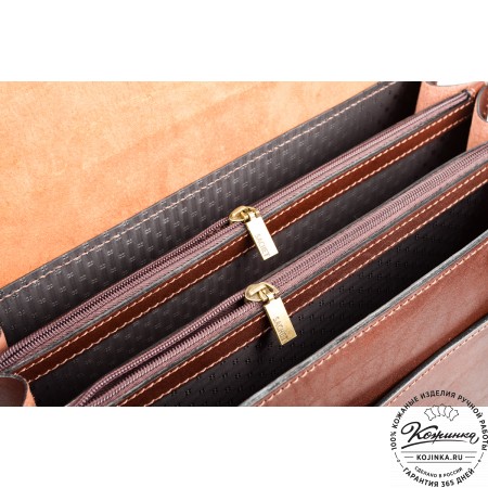 Кожаный деловой портфель "Адвокат-2" (коричневый)