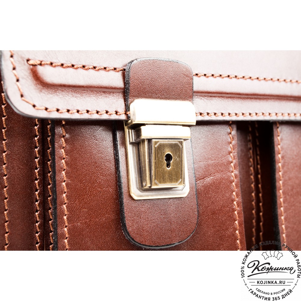 Мужской кожаный портфель "Оптима II" (коричневый)