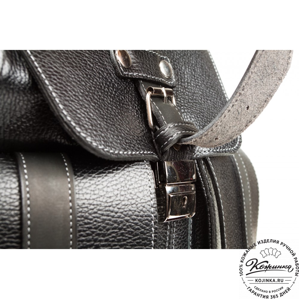 Кожаный рюкзак ручной работы "Эверест" (черный)