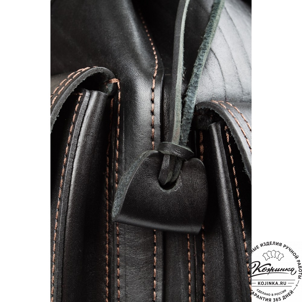 Кожаный рюкзак "Патриот" (чёрный)