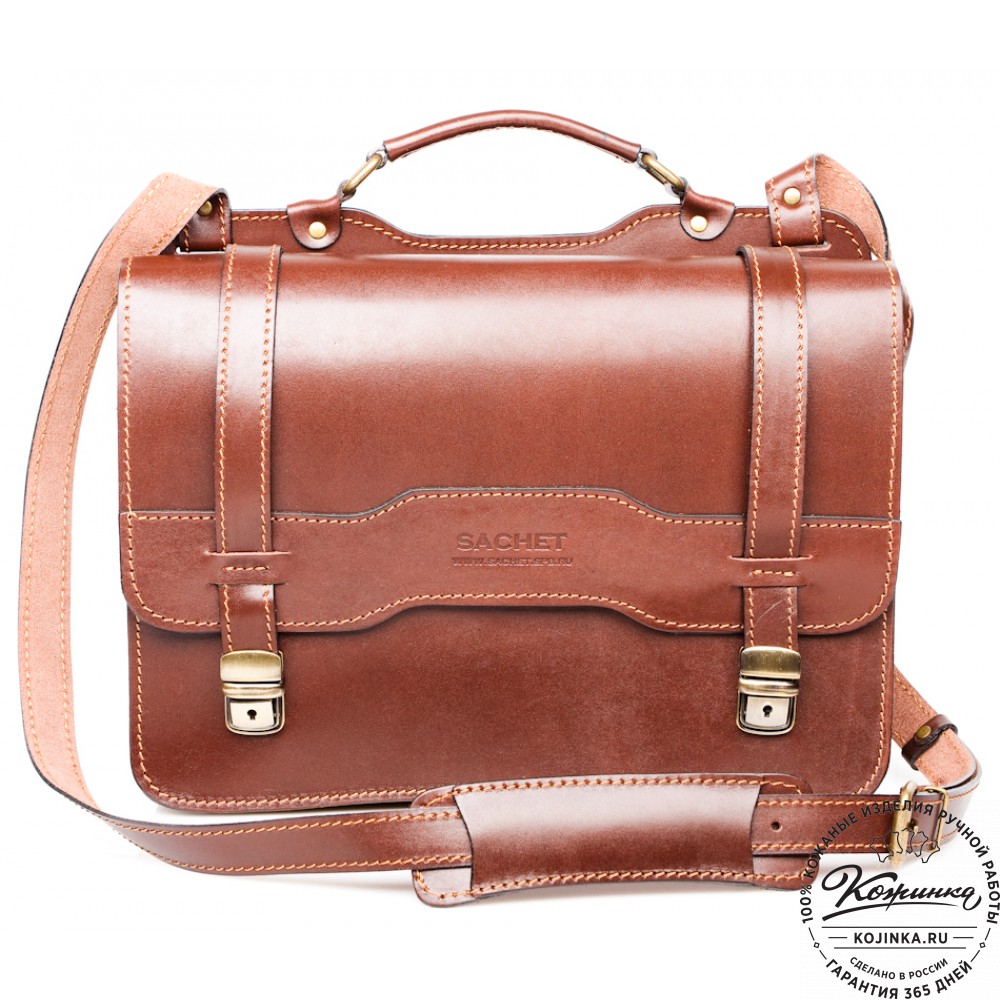 Мужской кожаный портфель "Авантаж" (коричневый)