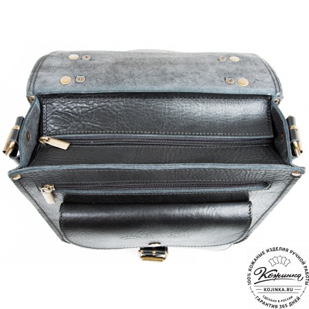 Кожаная  сумка "Виктория" (черная)