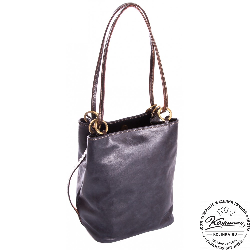 Кожаная сумка "Хлоя" (синяя)