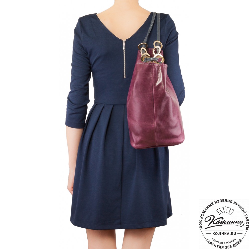 Кожаная сумка "Хлоя" (сирень)