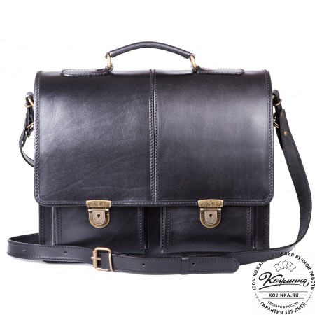 Кожаный деловой портфель "Адвокат-1" (черный)
