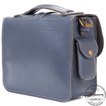 Кожаная  сумка "Виктория" (синяя)