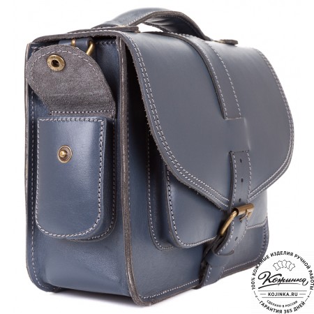 Кожаная  сумка "Виктория" (синяя)