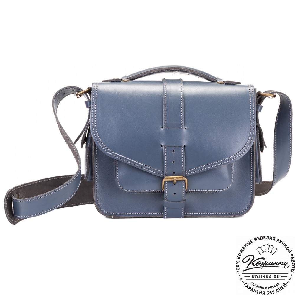 Кожаная  сумка "Виктория" (синяя)