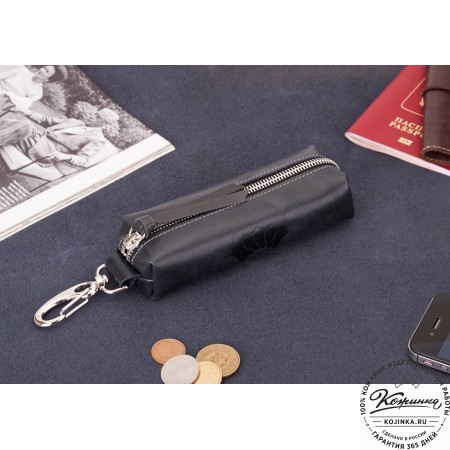 Кожаная ключница Барселона (черная)