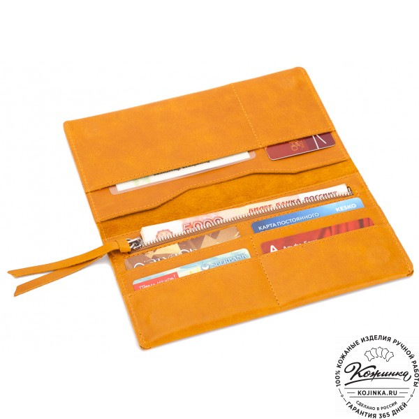 Кожаное портмоне Санкт-Петербург (желтое). фото 1