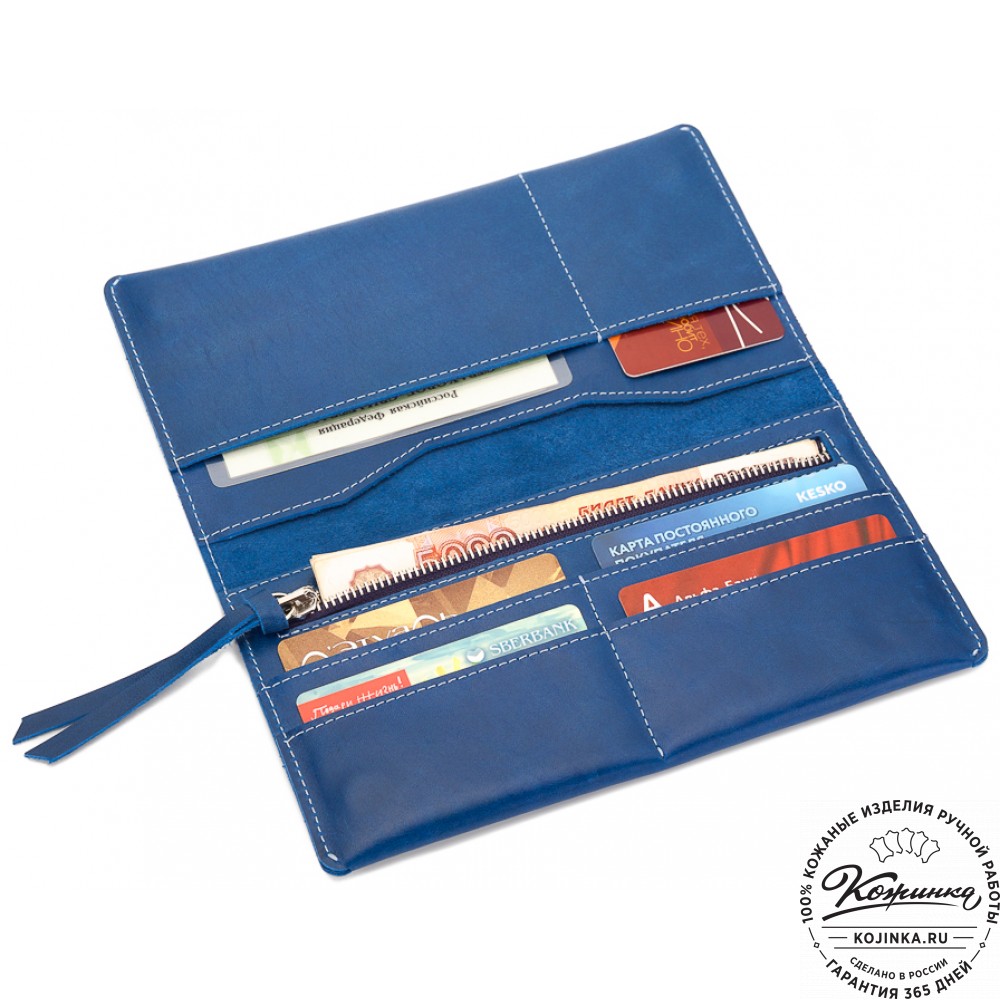 Кожаное портмоне Санкт-Петербург (синее)