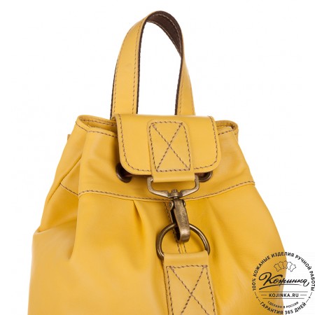 Женский кожаный рюкзак "Скиппи" (желтый)