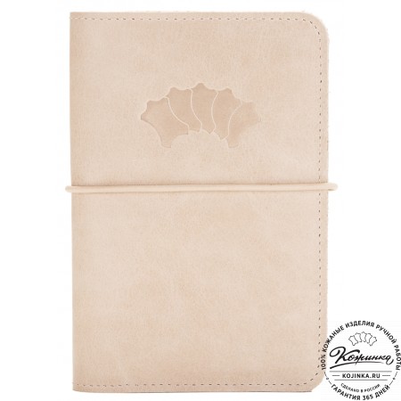 Кожаная обложка на паспорт Прага (бежевая)
